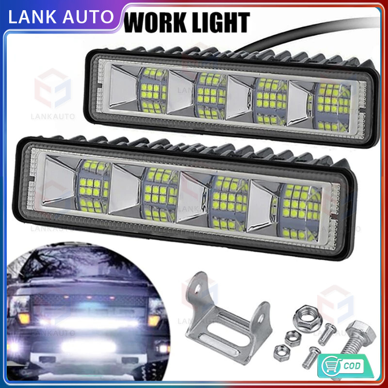 【COD】72 วัตต์ 12-24 โวลต์ 24LED รถแถบแสงสำหรับทำงานไฟสปอตขับรถไฟตัดหมอกสำหรับ SUV Off - Road
