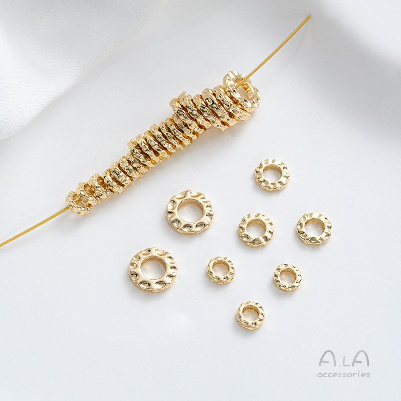 Spacer สี Retention 14K รูปแบบค้อนขนาดใหญ่แหวนวิ่ง DIY สร้อยข้อมือลูกปัดอุปกรณ์เสริม