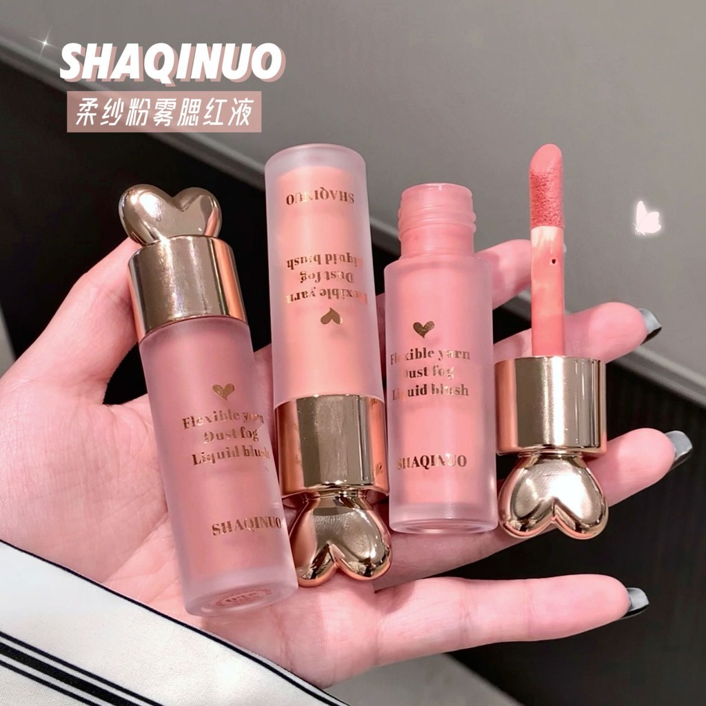 แต่งหน้า SHAQINUO SHAQINUO Soft Gauze Powder Mist Blush Liquid ขยายสีธรรมชาติไม่ง่ายที่จะจางหายซ่อม 