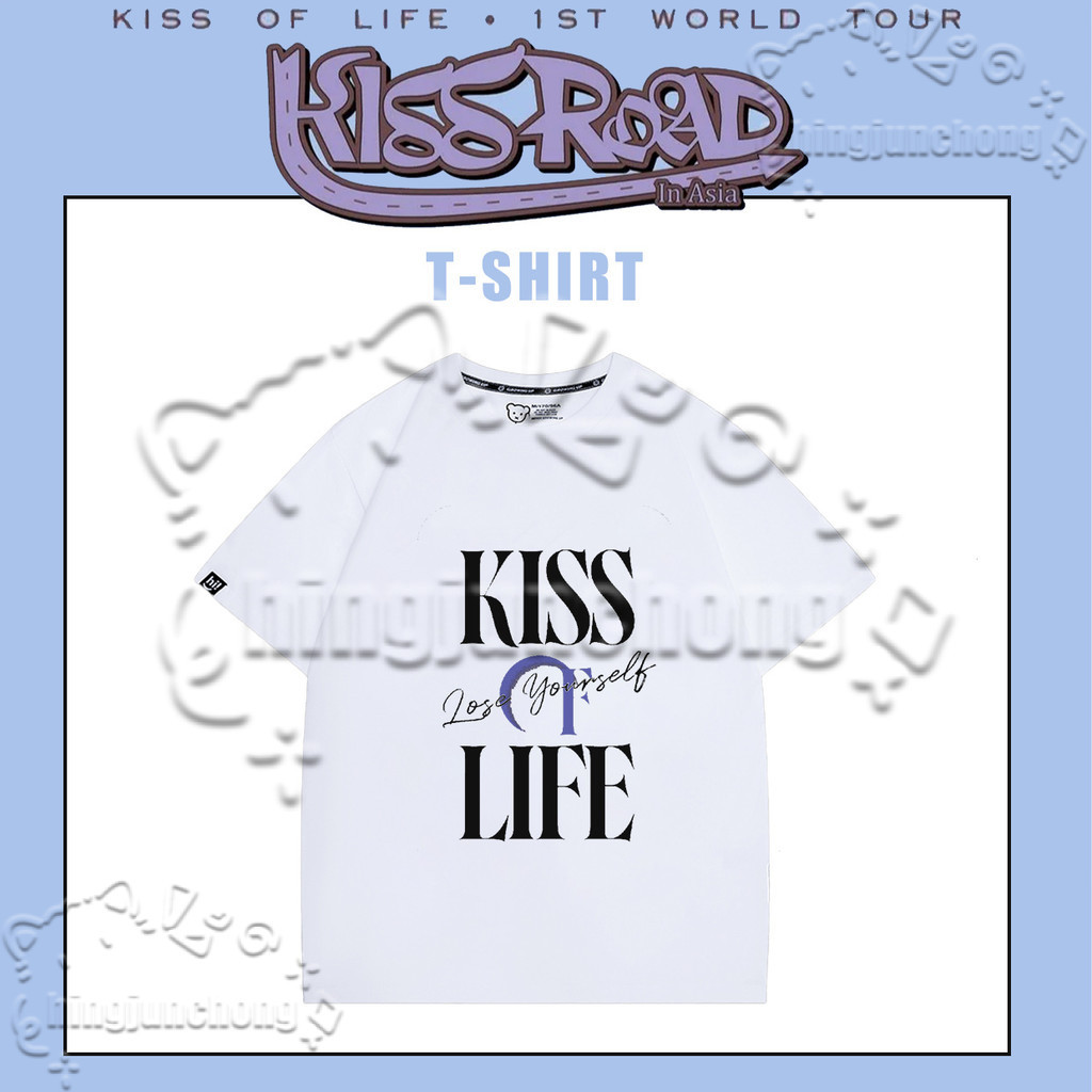 Kiss of Life 1st Girl World Tour เสื้อยืดสําหรับแฟนๆ Kiss Road SIZE S-5XL
