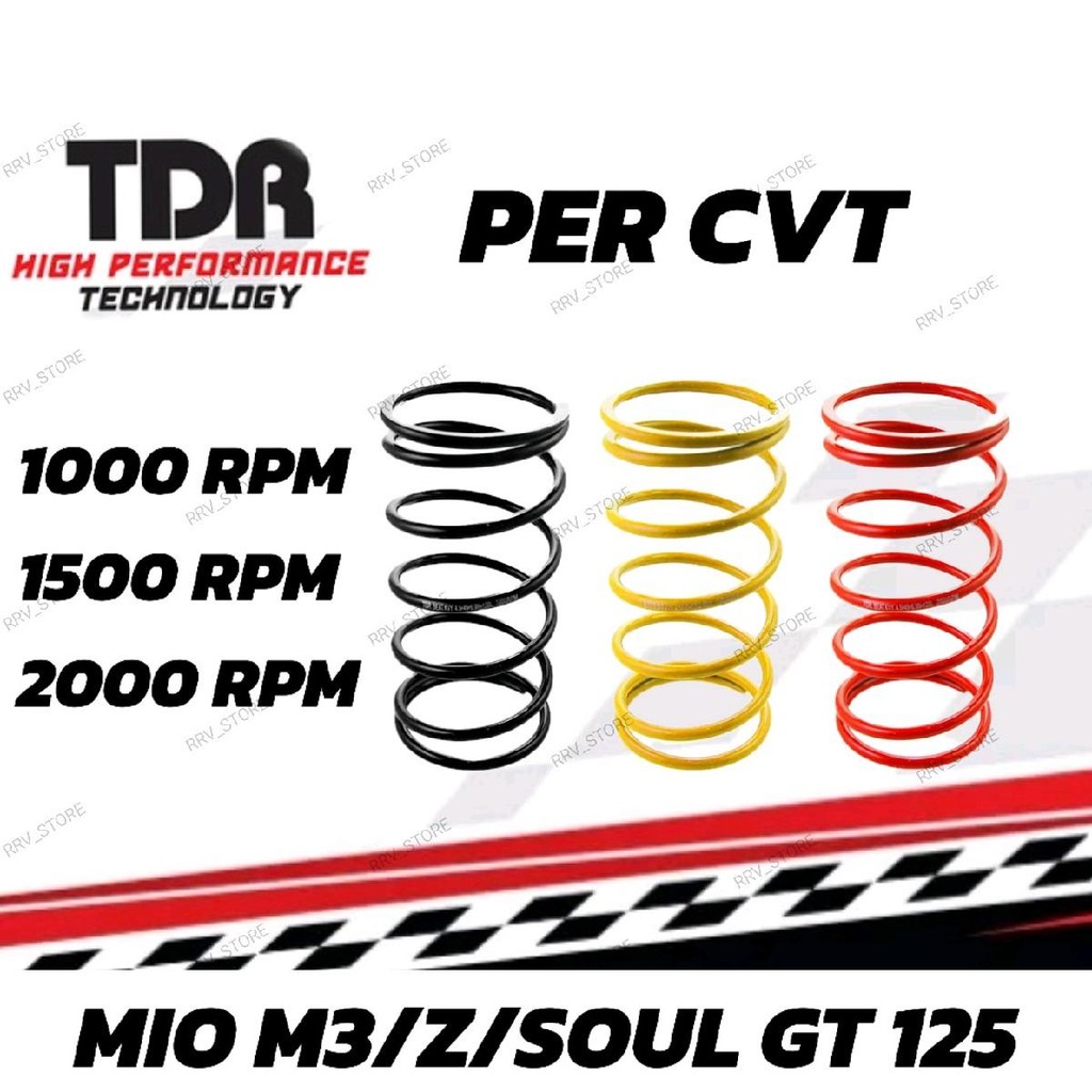 TDR CVT SPRING MIO M3/Z/ XEON/SOUL GT 125 1000 RPM 1500 RPM 2000 RPM CVT SPRING MIO M3 RACING