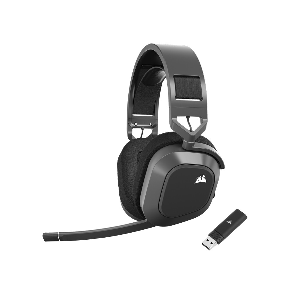 CORSAIR HEADSET HS80 MAX WIRELESS GAMING HEADSET, STEEL GRAY หูฟังเกมมิ่ง : CA-9011295-AP