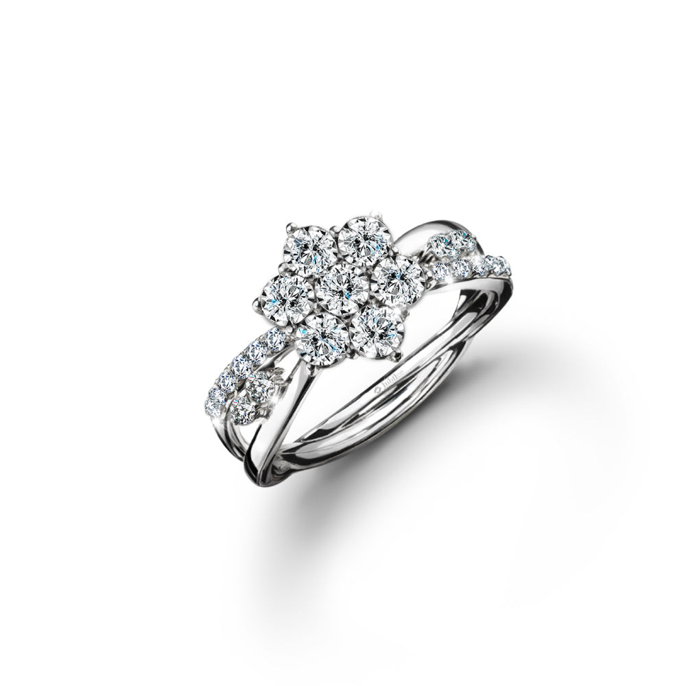 Jubilee Diamond แหวนเพชร Entwined Sunburst Bloom Ring เพชรแท้