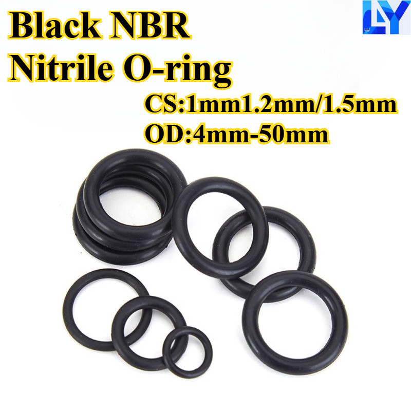 [LY-OXQ] โอริงไนไตร NBR สีดํา (CS1mm/1.2mm/1.5mm * OD4mm-50mm) กันน้ํามัน แหวนปิดผนึกทนอุณหภูมิสูง ปะเก็นสีดํากันน้ํา ยางโอริง