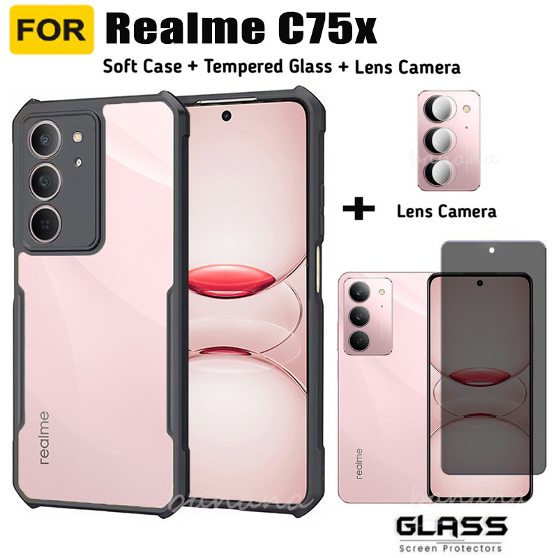 สําหรับRealme C75xกันกระแทกเคสโทรศัพท์Realme C 75X C75ความเป็นส่วนตัวกระจกนิรภัยป้องกันหน้าจอ