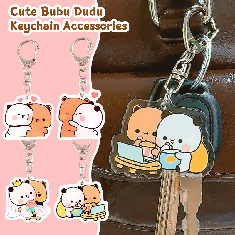 Bubu Dudu Key Chain Bubu & Yier อะคริลิคพวงกุญแจคู่พวงกุญแจรถกระเป๋า Charm จี้อุปกรณ์เสริม