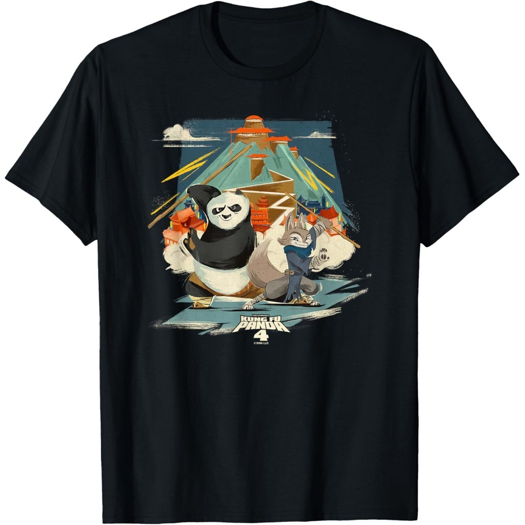 Kung Fu Panda 4 Po Zhen Valley Of Peace Vintage Portrait เสื้อยืด