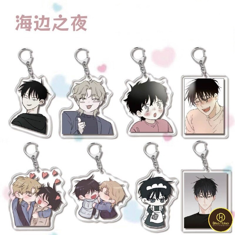 Sea Night พวงกุญแจ Low Tide ใน Twilight อะนิเมะ Yeo TaeJu Kim EuiHyun พิมพ์ 2 ด้าน Chain Man เกาหลี 