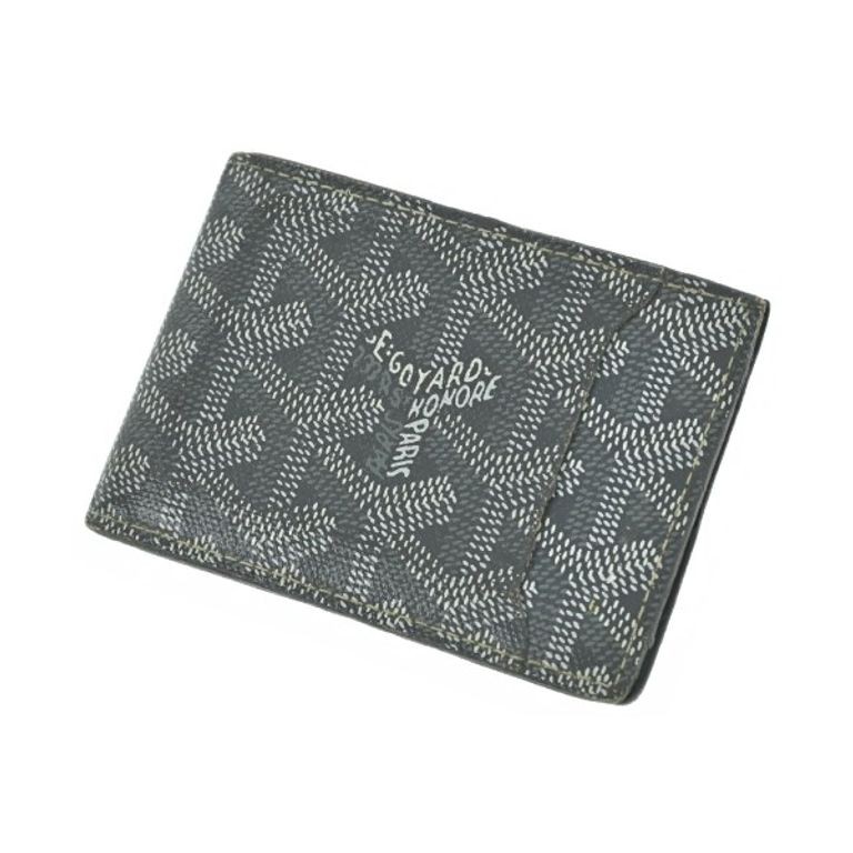 Goyard Business Card Case สีเทา Women สีขาว ลายโดยรวม ส่งตรงจากญี่ปุ่น มือสอง

