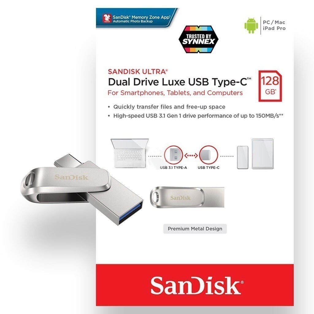 แฟลชไดร์ฟ OTG SANDISK Flash Drive Ultra Dual Drive Luxe USB 3.1 Type C 16 GB 32GB 64GB 128GB Flashdrive ดิสก์U แฟลชไดร์