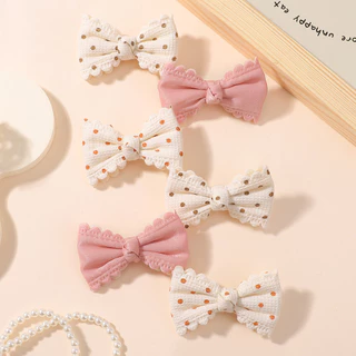 6 ชิ้น/เซ็ตน่ารักดอกไม้พิมพ์ผมโบว์คลิปสําหรับเด็กทารกสด Pastoral ผ้าฝ้าย Hairpin Barrettes Headwear อุปกรณ์เสริมผม