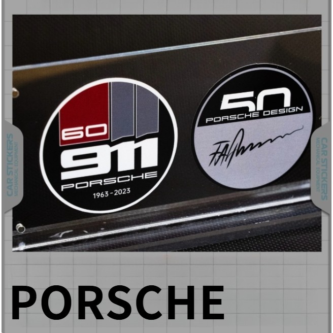 PORSCHE three-dimensional logo stickers, 911 car culture decorative stickers, 718, turbo, GTS car wi