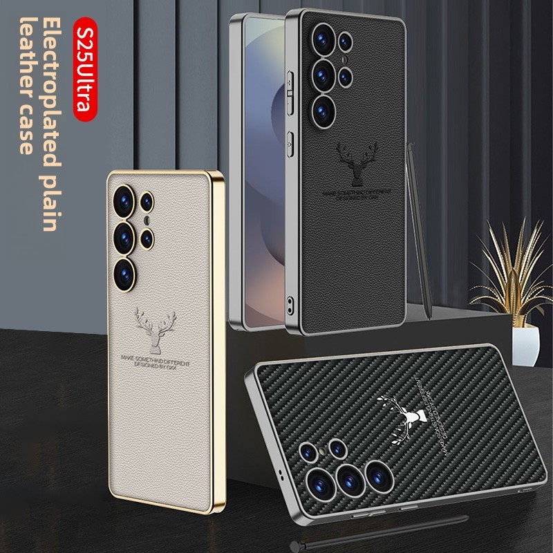 ปลอกไฟฟ้าสําหรับ Samsung Galaxy S25 Ultra S24 Ultra S23 Ultra Creative Design Fineทอ PU คลาสสิก S25U