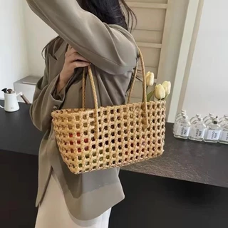 POLI Tote Bag กระเป๋าสะพายผู้หญิง สีทึบ ความจุมาก
