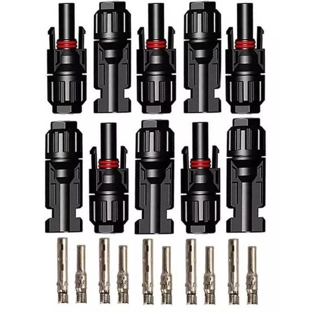 MC4 Connector หัว mc4โซล่าเซลล์ ขั้วต่อสายไฟโซล่าเซลล์ 5/10คู่ TUV กันน้ำ IP68 30A Male Female M/F W