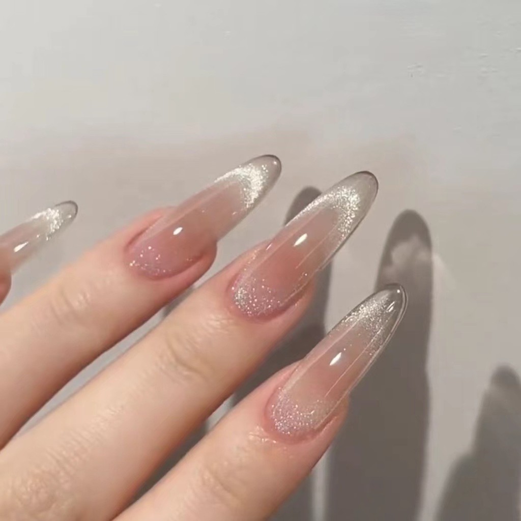 [กาวแฮนด์เมดฟรี] บลัชออนเล็บประดิษฐ์ Cat Eyes Flash temperament PURE Desire Style Phototherapy fake NAIL Patch Press ON nails reusable