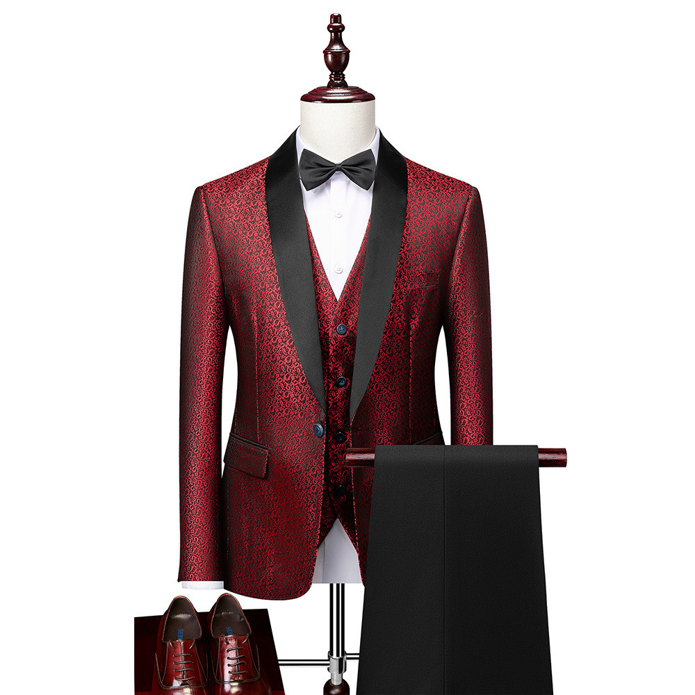 (((เสื้อ+เสื้อกั๊ก+กางเกง) European American Style Wedding/Party/Banquet Dress