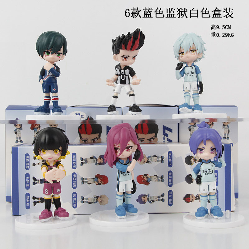 6 ชิ้น 9.5 ซม.อะนิเมะ Blue Lock Gashapon ของเล่นโปร่งใส Ball Bachira Meguru Isagi Yoichi Chigiri Hyoma รูปตุ๊กตา