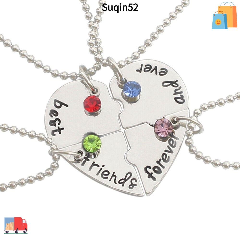 SUQIN52 4 Bff Creative Love Necklace Best Friend Froever Necklace