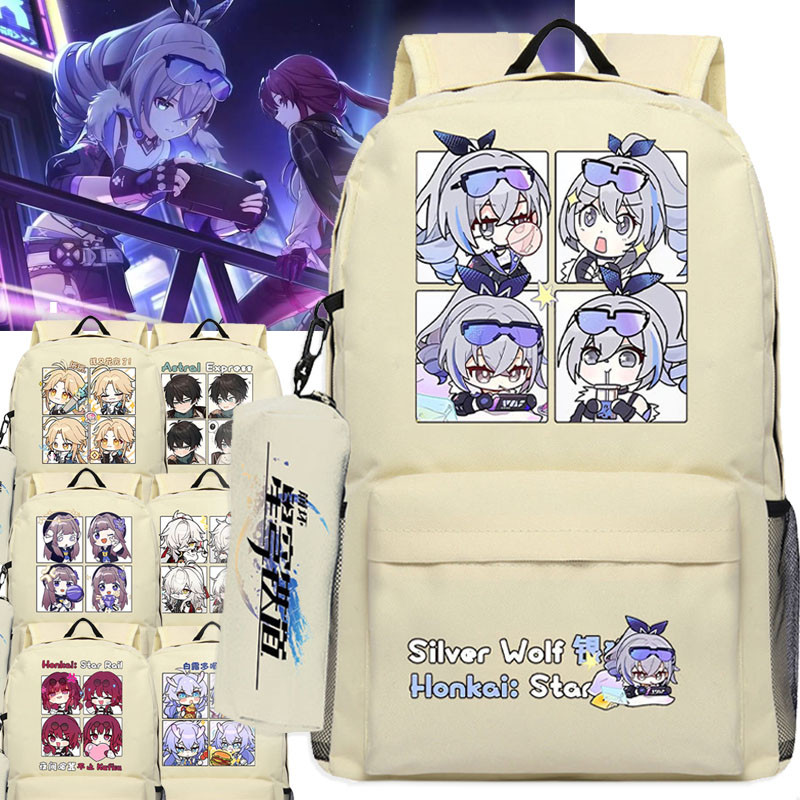 ธีมเกม Honkai: Star Rail Daily Bag กระเป๋าเป้สะพายหลังขนาดใหญ่กันน้ําสไตล์ลําลอง Stellaron Hunters K