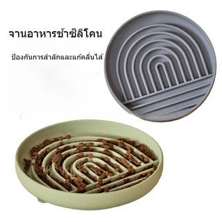 BHQ ชามชะลอกินแบบซิลิโคน ชามช่วยลดการสำลัก กันลื่น สําหรับฝึกสัตว์เลี้ยง สุนัขและแมว