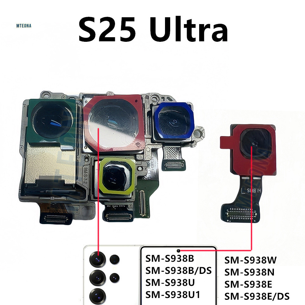 1pcs ด้านหน้ากลับ Facing Big หลักกล้องด้านหลัง Ultra กว้างโมดูล Flex สําหรับ Samsung Galaxy S25 Ultr