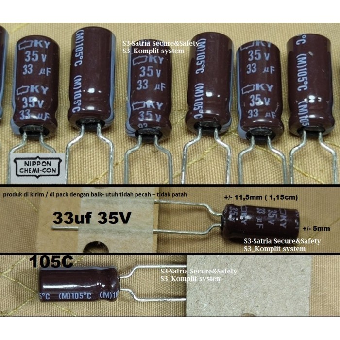 33uF 35V Elco 35v33uf 105c lido 33 uf 35V 35vol 35volt 33uF 33uF35v