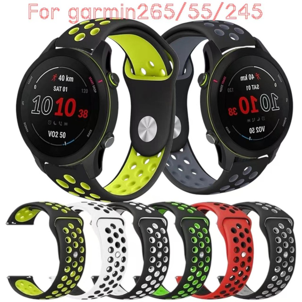 สายนาฬิกาใช้กับgarmin265/55/165/245/255/645/venu2/venu3/vivoactive5/vivoactive3ชิลิโคนสองสี22mm20mm