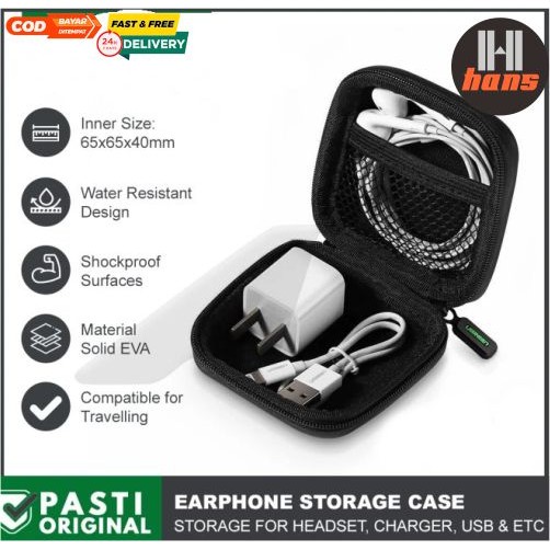กระเป๋ากรณีกระเป๋าสายชาร์จกรณีชุดหูฟังหูฟัง IEM Cable Storage Bag Travel Organizer อเนกประสงค์