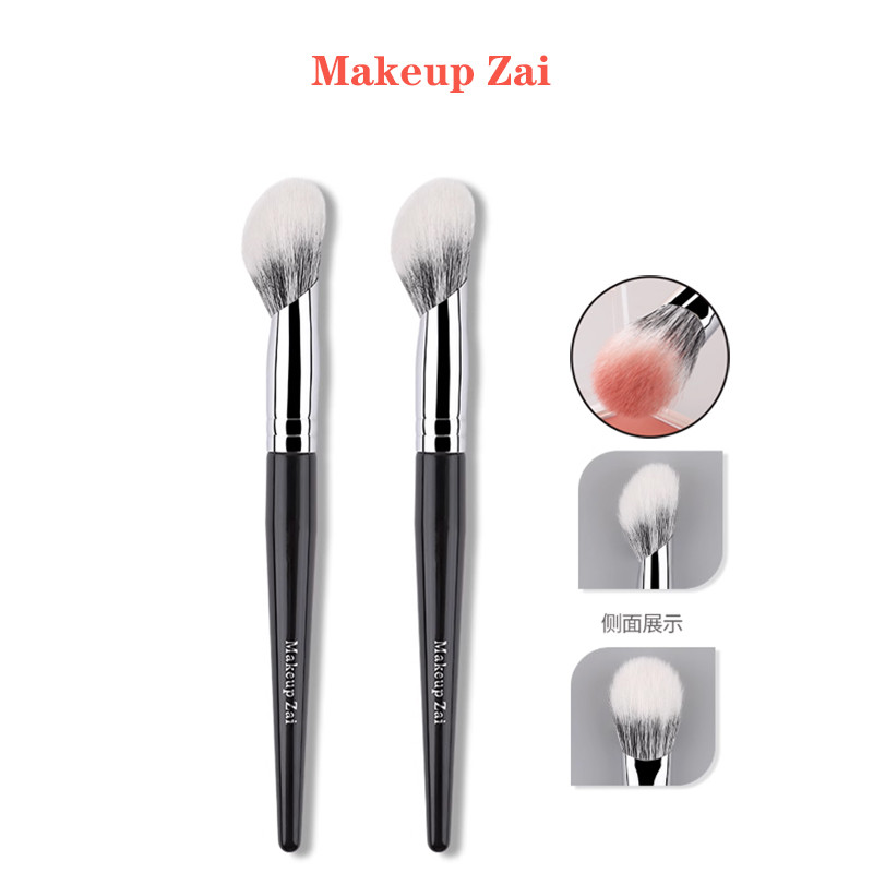 Meizai K116 แปรงปัดแก้มรอยเปื้อนไร้ขอบ Fine Glossy ด้านหน้าขนสัตว์ด้านข้างแปรง Contour แปรงแต่งหน้าบางส่วน