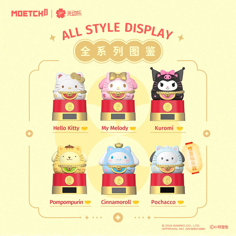 Sanrio Maneki Neko Light Dynamic Series กล่องตาบอด6 ชิ้น รูปที่ 2