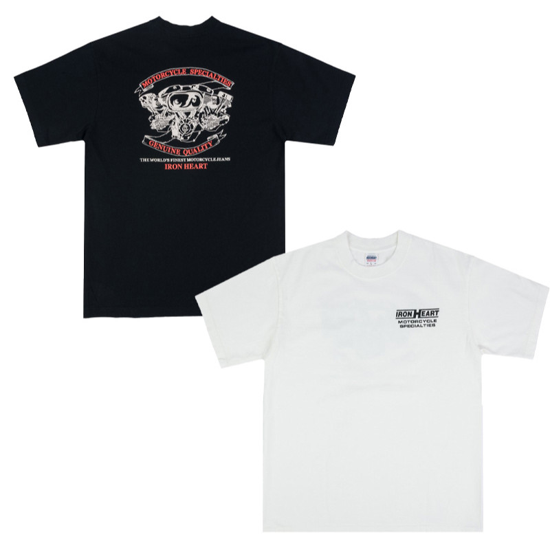 ผ้าฝ้าย 100% IRON HEART Nissan IRON Core Retro รถจักรยานยนต์พิมพ์เสื้อยืดฤดูร้อน