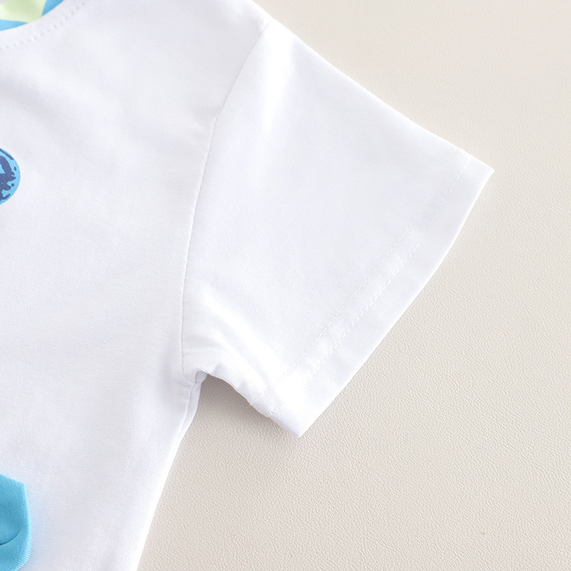 ฤดูร้อนใหม่เด็กชายเสื้อผ้าชุดลําลองการ์ตูนแขนสั้นเสื้อยืดกางเกงขาสั้นผ้ายีนส์2ชิ้น/เซ็ตเด็กวัยหัดเดินแฟชั่นเด็ก ชุดวอร์ม 0-5ปี - รูปที่ 3