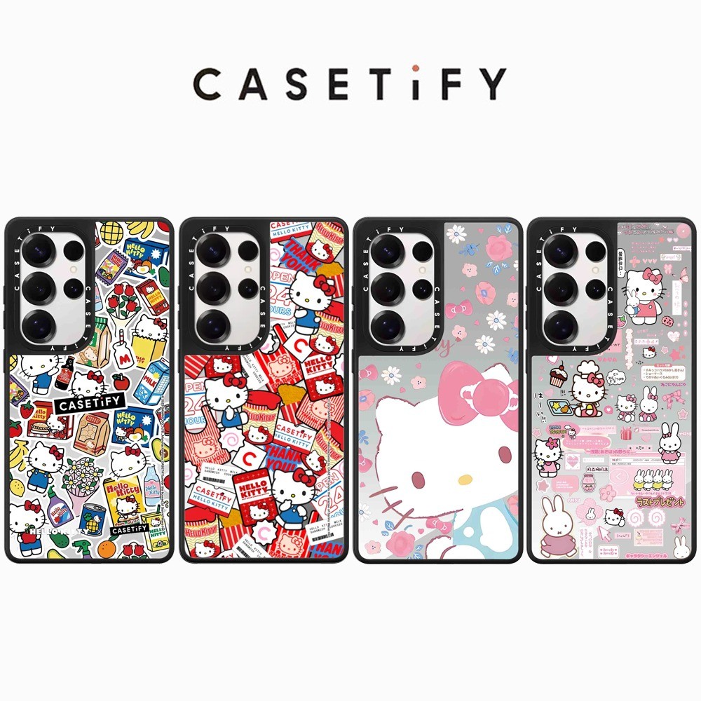 ป้ายขนม Kitty Mirror Case สําหรับ Samsung S25 24 23 UItra S25 24 Plus กันกระแทกป้องกัน Hard Casing