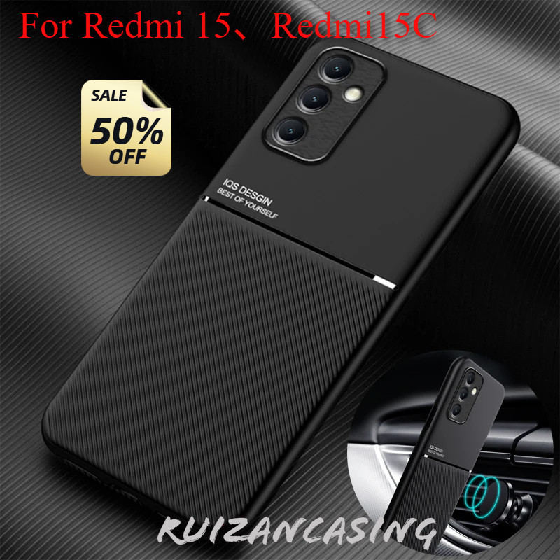 เคสโทรศัพท์สําหรับRedmi 15 15C 4G 5G Redmi15 Redmi15C 2025 ปลอกรถแม่เหล็กSlimหนังFunda Cover