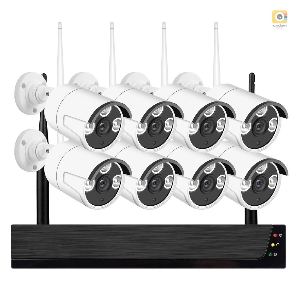 8ch 1080P ระบบกล้องรักษาความปลอดภัยไร้สาย, 8Channel 1080P กล้องวงจรปิด NVR + 8PCS 1080P 2.0MP กล้อง 