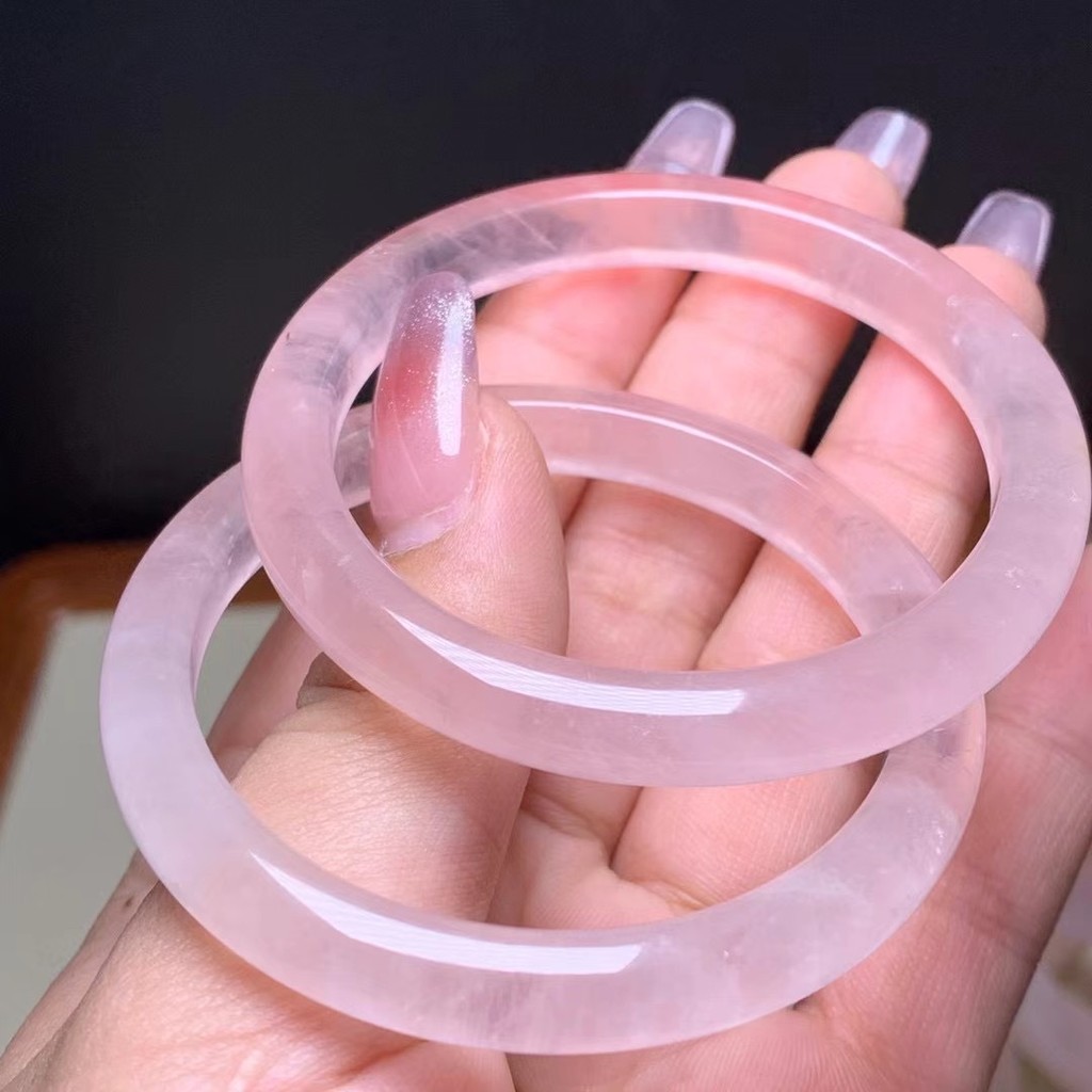 [มีในสต็อก] สร้อยข้อมือคริสตัลทรงกลมสีชมพูนำเข้าจากประเทศจีน