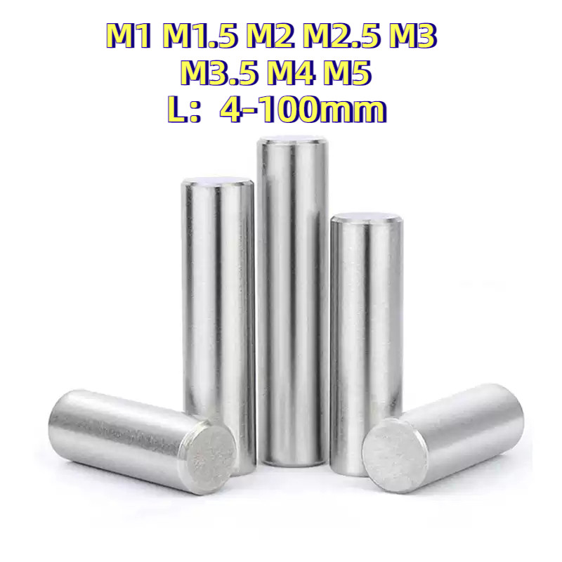 [HJC-LY-w] Solid Parallel / Dowel Pins SUS304/หมุดพิน ปิ๊น สลัก แกนเดือย สแตนเลส 304 กลม M1M1.5M2M2.5M3M3.5M4M5