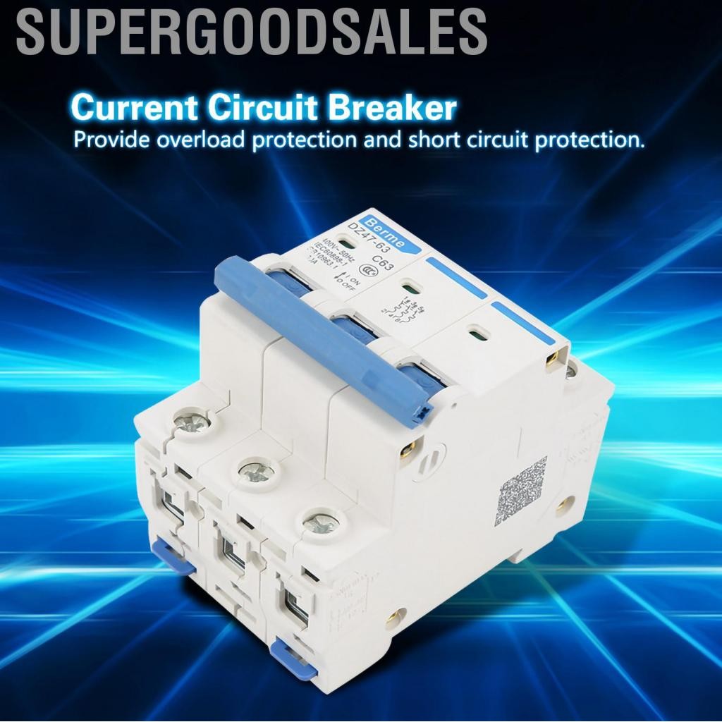 Supergoodsales เซอร์กิตเบรกเกอร์กระแสไฟ DZ47-63 3Pole 63A RCCB Residual