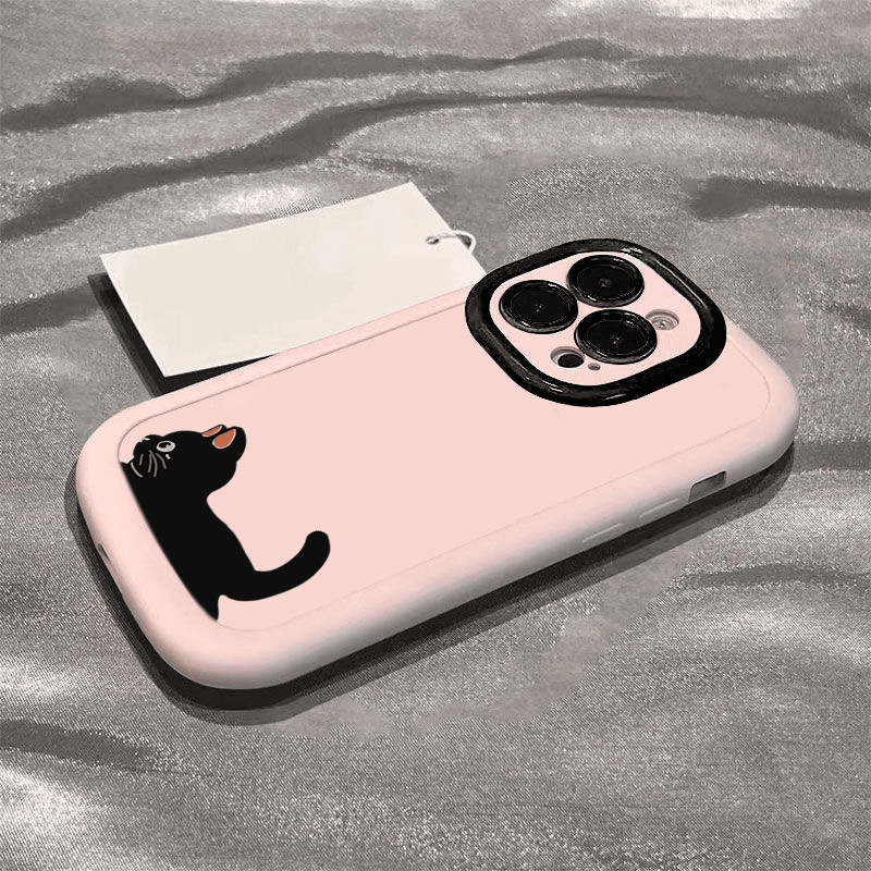 Iphone 16 15 14 13 12 11 Pro Max X XR XS Max 7 8 Plus INS น่ารักแมวดําตัวน้อยเคสโทรศัพท์ Soft