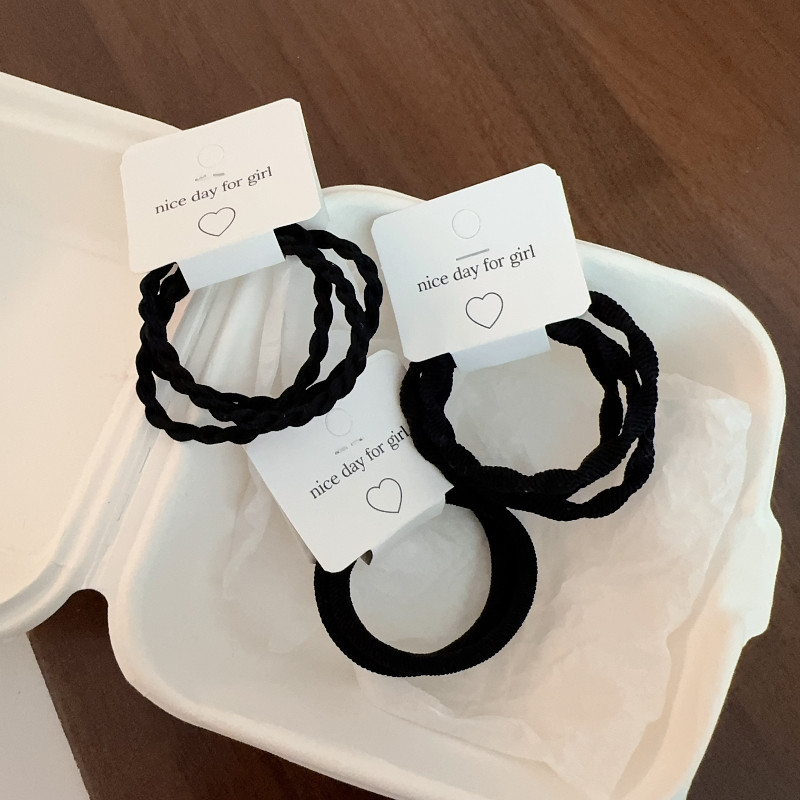 ยางรัดผมแบบเรียบง่ายยืดหยุ่นสูงสําหรับผู้หญิงสไตล์เกาหลีไม่มีความเสียหายถึงยางรัดผมยางรัดผมยางรัดผม - รูปที่ 2