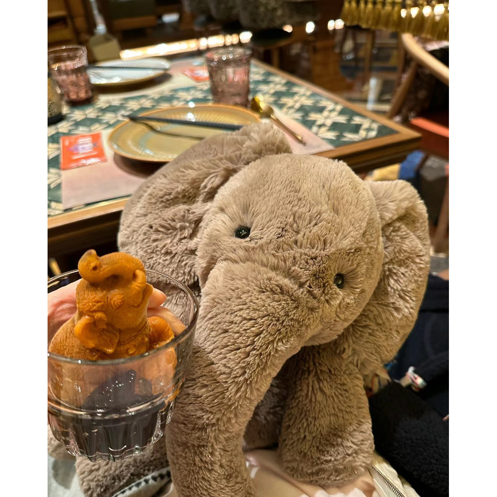 Jellycat Smudge Elephant ตุ๊กตาตุ๊กตาช้างน่ารักตุ๊กตาผ่อนคลายของขวัญให้