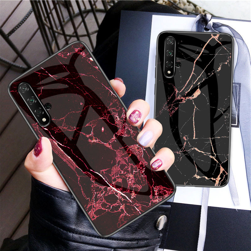 Honor 20 Pro Case Honor20 Marble Gradient กระจกนิรภัยปกหลัง Hard Case สําหรับ Honor 20 Lite Honor20P