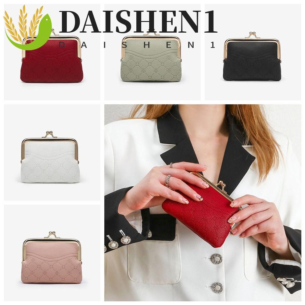 Daishen1 กระเป๋าใส่เหรียญ หนัง PU ลายดอกไม้ ขนาดเล็ก สําหรับผู้หญิง