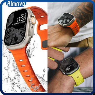 สายนาฬิกาซิลิโคนอ่อนนุ่มสำหรับ Apple Watch Series 11 10 9 8 7 45 มม. 41 46 วง Iwatch Ultra/SE 3 2 49 มม. 40 42 44 มม