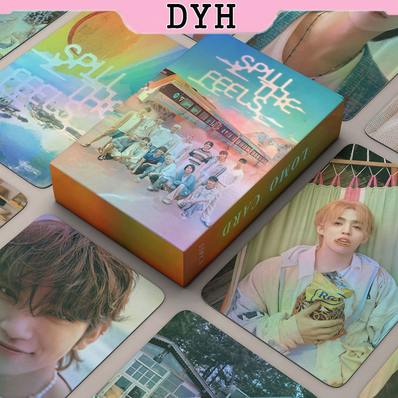 55 ชิ้น/กล่อง Seventeen Laser Card Photocards SPILL THE FEELS Holographic LOMO Card KPOP อัลบั้ม