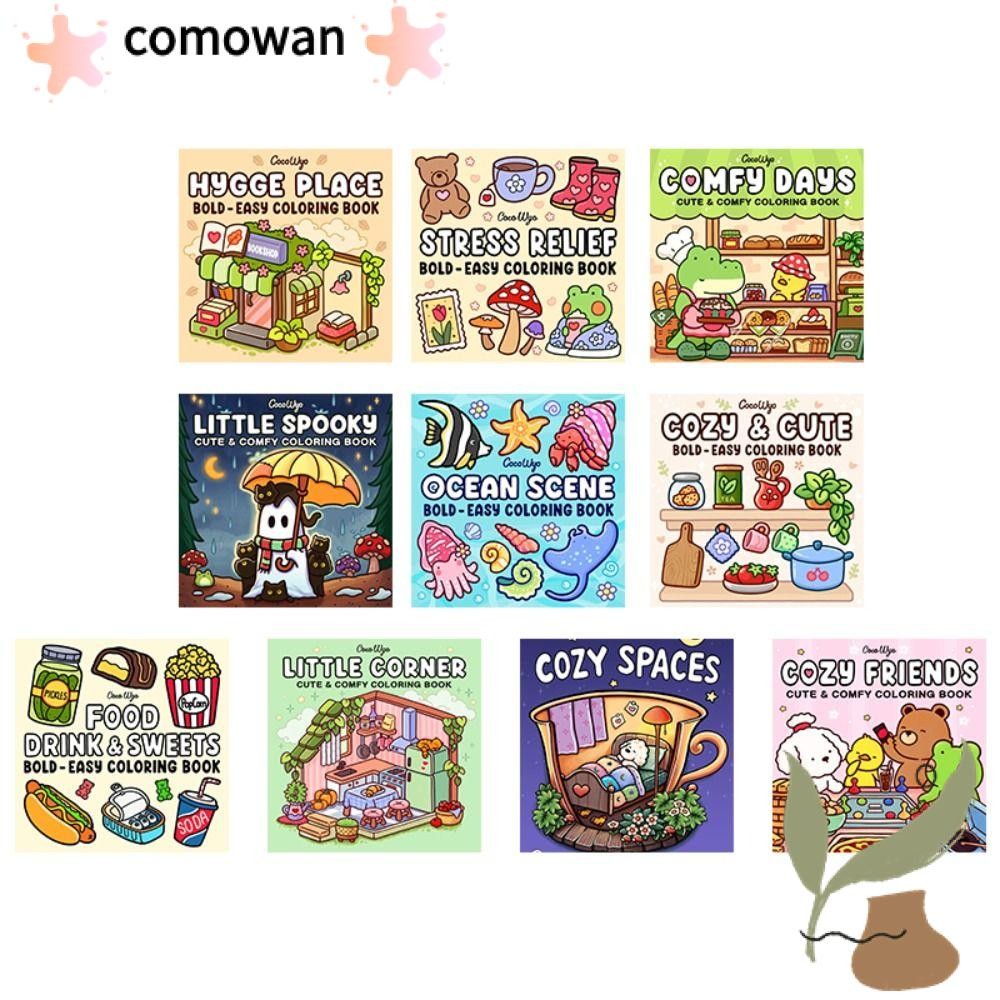 หนังสือภาพวาดกราฟฟิตี COMOWAN, Spooky Cutie Featuring Cute Creepy Creatures สมุดระบายสี, In Cozy Moments เพื่อผ่อนคลายการศึกษา Montessori วาดของเล่นของขวัญ