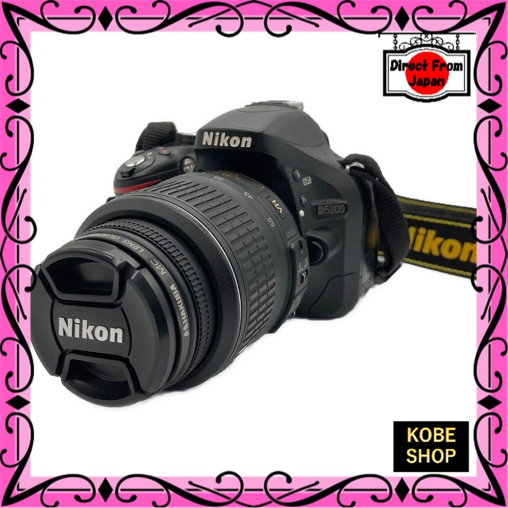 【ส่งตรงจากญี่ปุ่น】 กล้อง Nikon SLR พร้อมเลนส์ซูม D5200 24.71 ล้านพิกเซล มาตรฐาน: ISO100-6400 แบตเตอร