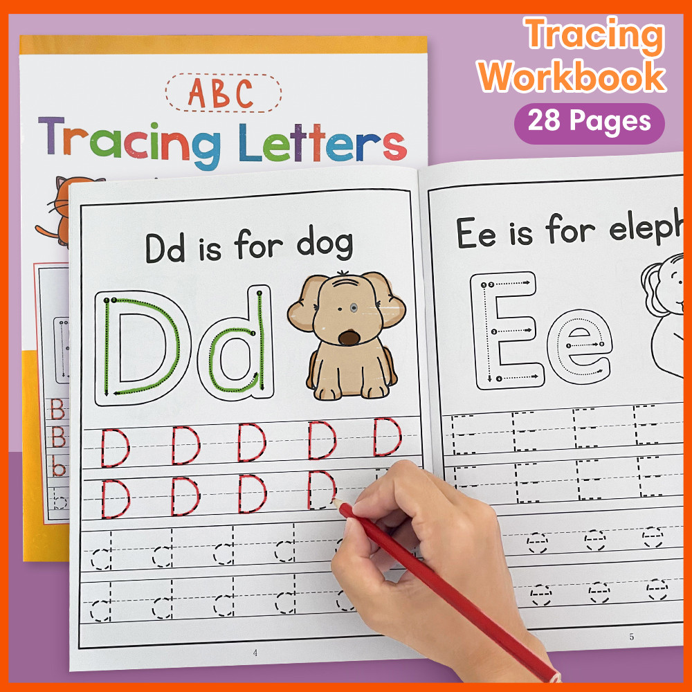 ภาษาอังกฤษ 26 letter Tracing Workbook 28 หน้า หนังสือฝึกปฏิบัติการเขียนมือสําหรับเด็ก ครูอักษรตัวอักษร เครื่องมื