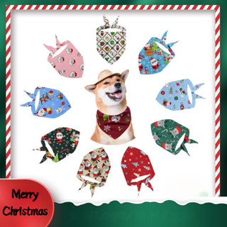 ผ้ากันเปื้อนเด็กคริสต์มาสผ้าพันคอสุนัขแมวพิมพ์ผ้าพันคอตรวจสอ…